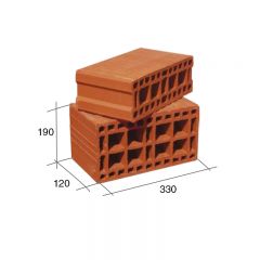 Ladrillo M12 ceramico Celerbloque portante 120mm x 190mm x 330mm