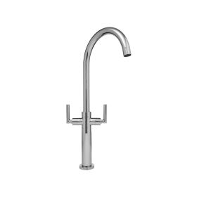 Griferia cocina acero baño Brooklyn sobremesada doble comando pico bar alto cromo brillante