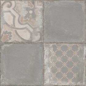 Piso y revestimiento ceramico calcareo deco gris satinado borde sin rectificar 450mm x 450mm x 10u x caja 2.05m²