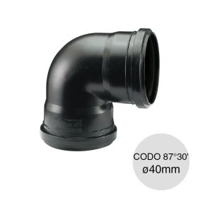 Codo 87°30' hembra-hembra desagüe cloacal pluvial polipropileno union deslizante ø40mm