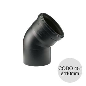 Codo 45° macho-hembra desagüe cloacal pluvial polipropileno union deslizante ø110mm