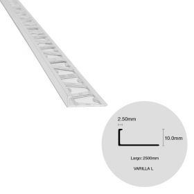 Varilla pared L aluminio natural 2.5mm x 10mm x 2500m