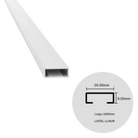 Listel pared aluminio luxor cromo mate 8mm x 20mm x 2450mm