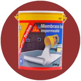 Membrana liquida impermeabilizante techos acrilica Sikafill rojo ceramico balde x 20kg