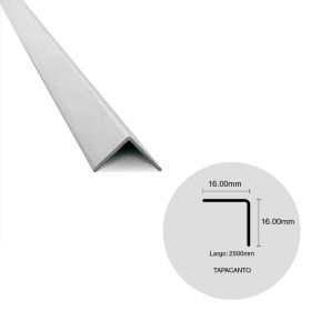 Angulo tapacanto pared aluminio biselado cromo brillante 16mm x 16mm x 2500mm