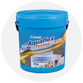 Membrana liquida impermeabilizante acrilica Aquaflex techos plus con poliuretano transitable blanco balde x 20kg