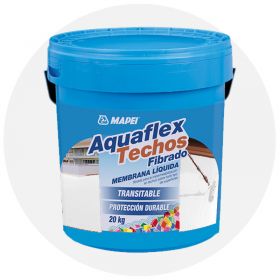 Membrana liquida impermeabilizante acrilica Aquaflex fibrado techos transitable blanco balde x 20kg