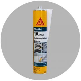 Sellador juntas construccion seco y fisuras poliuretano Sikaflex-1A Plus gris cartucho x 600ml