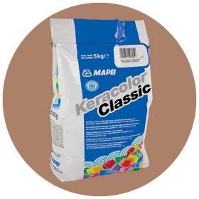 Pastina Keracolor classic ceramicos/porcellanatos/piedras juntas construccion seco hasta 6mm interior/exterior 142-marron bolsa x 5kg