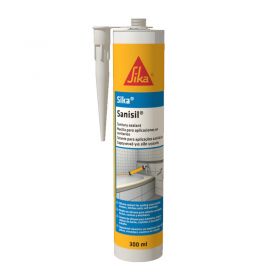 Sellador aplicaciones sanitarias Sika Sanisil silicona acetica blanco cartucho x 280ml