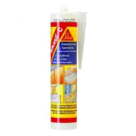 Sellador aplicaciones sanitarias y construccion silicona Sikasil c curado neutro transparente cartucho x 280ml