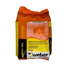 Pegamento ladrillos/tejuelas refractarios Weber Refractario gris amarronado bolsa x 5kg