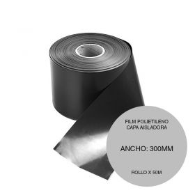 Film polietileno capa aisladora negro rollo 300mm x 50m