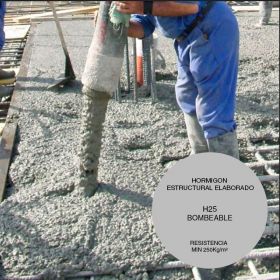 Hormigon estructural elaborado H25 bombeable x m³
