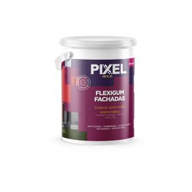 Revestimiento fachadas elastomerico Flexigum ME-500 exterior blanco semi-mate balde x 4l