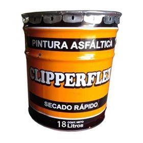 Pintura asfaltica Clipperflex impermeable base solvente secado rapido balde x 18l