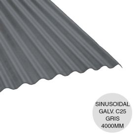 Chapa sinusoidal acanalada galvanizada cubiertas livianas C25 prepintada gris 0.5mm x 1.1m x 4m