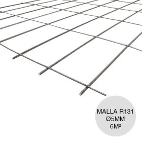 Malla acero R131-RL158 mini ø5mm armadura resistente separacion 150mm x 250mm medidas 2000mm x 3000mm x 6m²