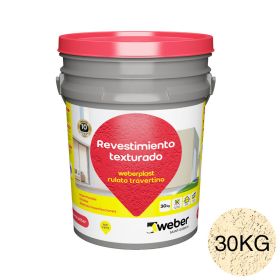 Revestimiento plastico texturado Weberplast RTF fino arena balde x 30kg