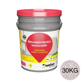 Revestimiento plastico texturado Weberplast RTF fino vison balde x 30kg