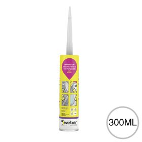 Sellador Weber Silicona C neutra fungicida exterior interior transparente cartucho x 300ml